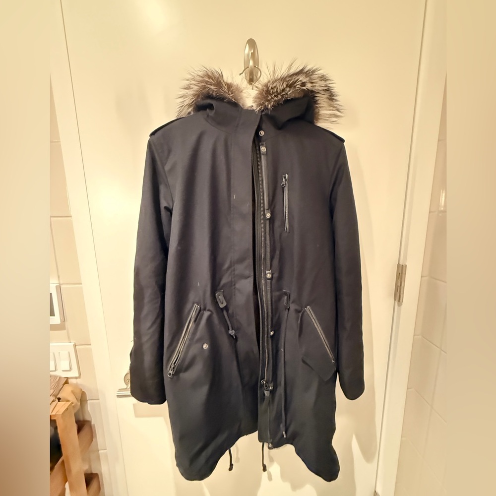 Mackage rena twill parka fur trim
